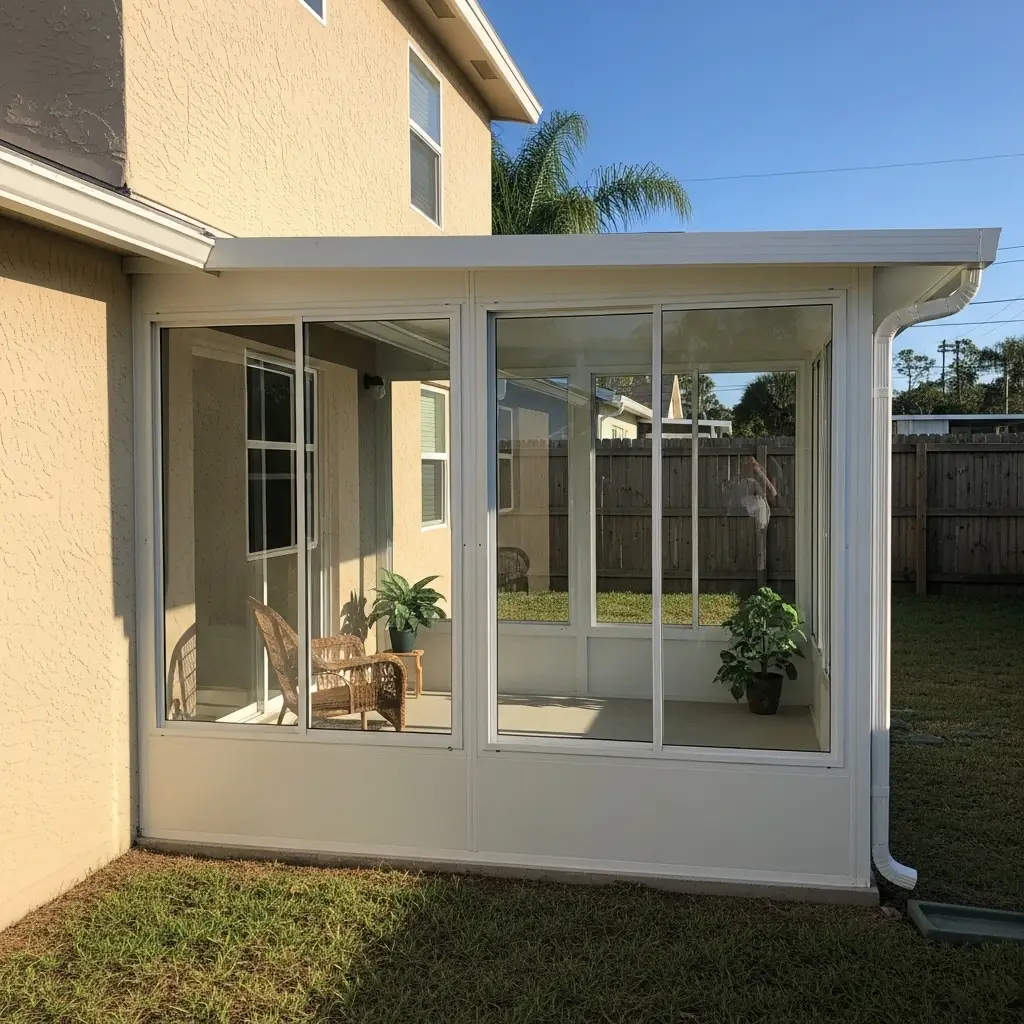 newly installed screen enclosure sunroom for residential home in Ocala, FL