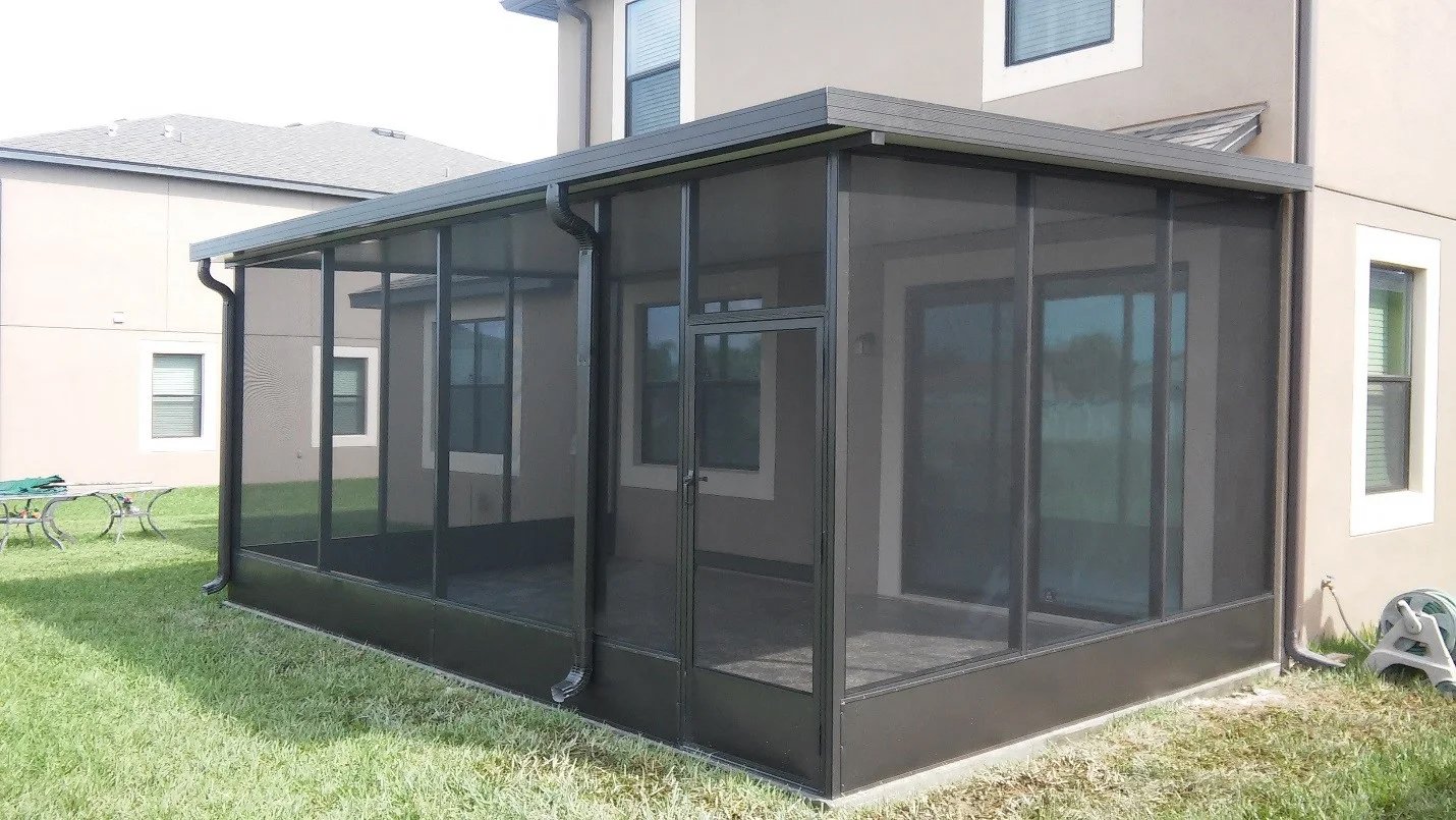 lanai screen restoration in Ocala, FL on attached residential lanai enclosure